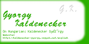 gyorgy kaldenecker business card